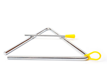 Metal triangle, percussion musical instrument, easy to use for orchestras and ensembles.