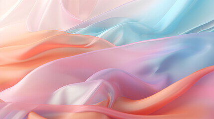 Beautiful silk flowing swirl of pastel gentle calming vibrant colourful light cloth background, PNG, 300 DPI