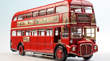 3d realistic double-decker bus