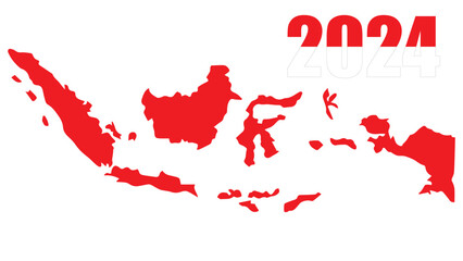 Happy New Year 2024 background ,graphic design element. minimalist Lettering 2024 . text 2024. indonesia background