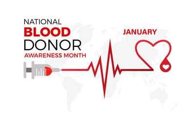 National Blood Donor Month vector template. Saving Lives with Blood Donation and Medical Support Illustration. background, banner, card, poster design. - obrazy, fototapety, plakaty