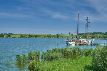 in Neppermin at Lake Nepperminer See,part of Achterwasser on Usedom,baltic Sea,Mecklenburg Western-Pomerania,Germany
