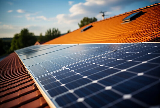 Naklejki panneau solaire photovoltaïque pour l'écologie et les énergie renouvelable généré par IA, pose de panneaux 