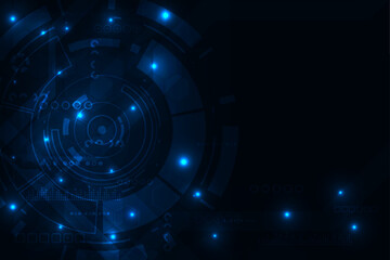 Vector hi-tech technology futuristic with blue light background.