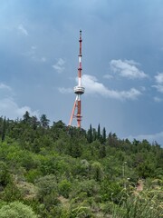 tbilisi tv tower on a mtatsminda mountain