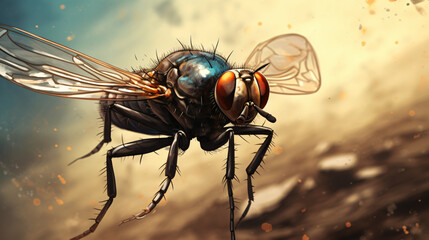 Close-up of a fly illustration