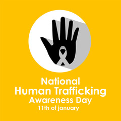 National Human Trafficking Awareness Day vector template. Shining a Light on Human Trafficking Prevention and Support with Awareness . background, banner, card, poster design.
