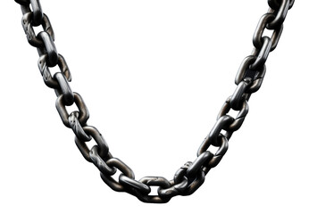 Metal chains isolated on transparent background.