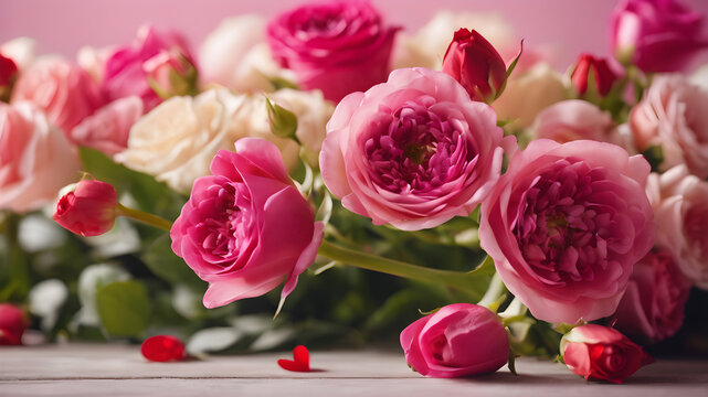valentine day background with flowers