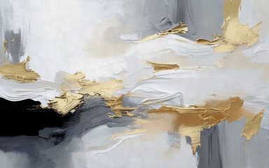 Gold and black oil painting texture background, wallpaper pattern, modern painting