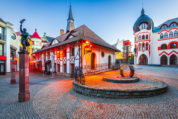 Komarno, Slovakia. Downtown square - Courtyard of Europe - obrazy, fototapety, plakaty