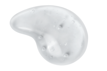 Transparent blue gel with bubbles isolated on transparent background.