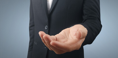 Obraz premium Open palm hand gesture empty