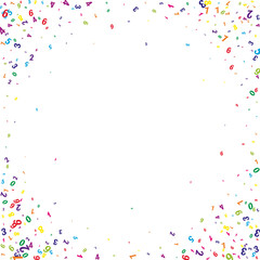Falling colorful numbers. Math study concept with
