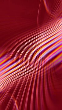 Abstract parametric light looped background with futuristic elegant prism gradient. 3D animation vj loop, live stream or promotional HUD backdrop. Glowing fractal curve stroke pattern and copy space.