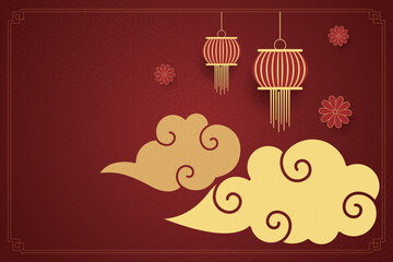 Chinese New Year festival celebration, Happy New Year background decorative elements collection.