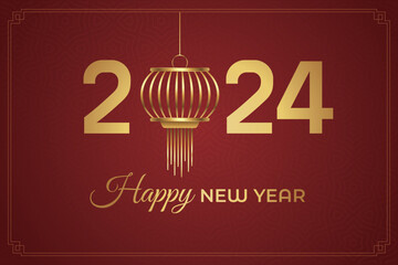 Fototapeta premium Chinese New Year festival celebration, Happy New Year background decorative elements collection.