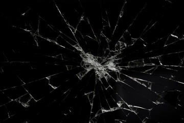 Obraz premium Image Of Glass Cracks With Small Illumination On A Black Background Created Using Artificial Intelligence