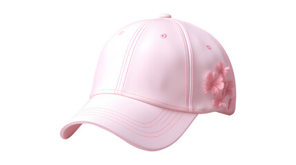 Fototapeta premium A cute pink baseball cap on a transparent background, Generative AI