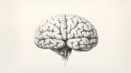 Monochrome Brain An Illustration of Brain Structure