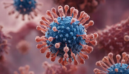 virus on blue