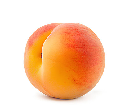 recommend clip art: A ripe peach fruit isolated on a transparent background, Generative AI