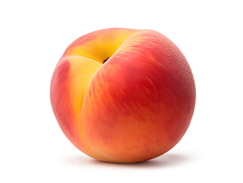 recommend clip art: A ripe peach fruit isolated on a transparent background, Generative AI