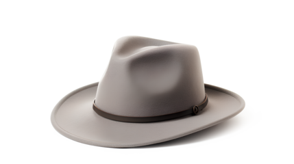 A stylish gray hat isolated on a transparent background, Generative AI