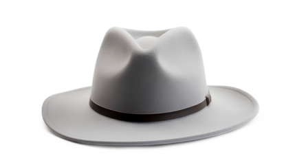 A stylish gray hat isolated on a transparent background, Generative AI