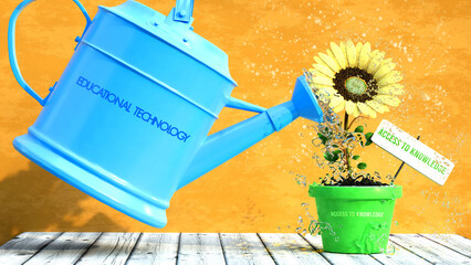 Educational technology gives access to knowledge. A cause and effect relationship.,3d illustration
