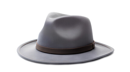 A stylish gray hat isolated on a transparent background, Generative AI