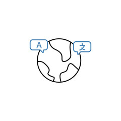 Language concept line icon. Simple element illustration. Language concept outline symbol design.