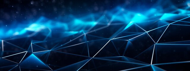 Obraz premium Plexus sci-fi background in dark blue tones