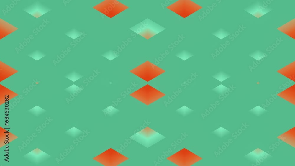 Poster Abstract kaleidoscopic seamless loop animation of a pattern of squares. Generative Art. Isometric projection. 3d rendering. 4K, Ultra HD resolution