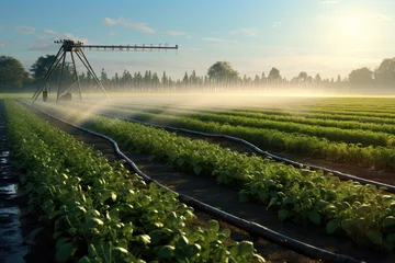 Fotobehang Efficient irrigation system for providing plants with adequate water supply © ЮРИЙ ПОЗДНИКОВ