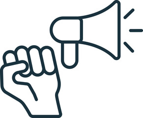 Advocacy campaigns outline icon. Monochrome simple sign from charity and non-profit collection. Advocacy campaigns icon for logo, templates, web design and infographics.