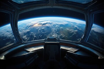 Exploration of Earth's Splendor from the Window of a Spaceship
