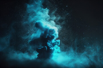 Smoke Cloud Particulars Blue Glitter Background