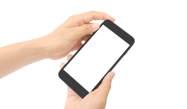 Hand holding smartphone device  touching screen