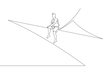 A young man stands on the bow of the ship. Man on the deck of a yacht. Sailor on a boat at sea.