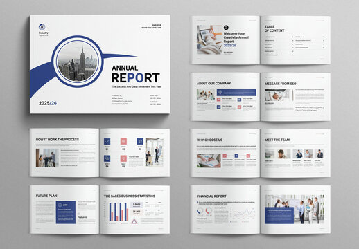Annual Report Template Brochure Design Layout Landscape