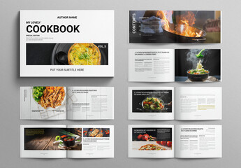 Cookbook Recipe Book Template Design Layout Landscape
