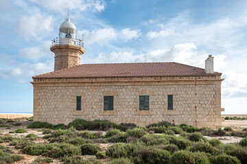 Punta Nati lighthouse in Menorca island, Spain