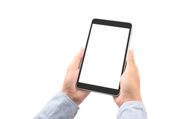 Hands holding  tablet touch computer