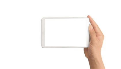 Hands holding  tablet touch computer