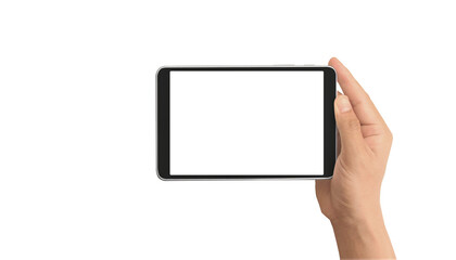 Hands holding  tablet touch computer