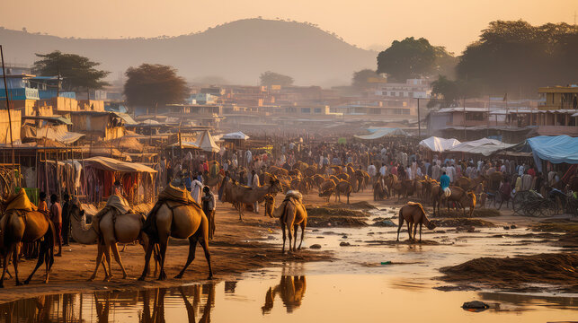 Pushkar mela holy lake Rajasthan India