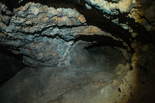 Volcanic cave, Cueva del viento, Icod de los Vinos, Santa Cruz de Tenerife, Spain