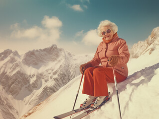 woman in the mountains