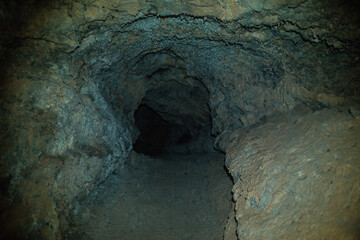 Volcanic cave, Cueva del viento, Icod de los Vinos, Santa Cruz de Tenerife, Spain